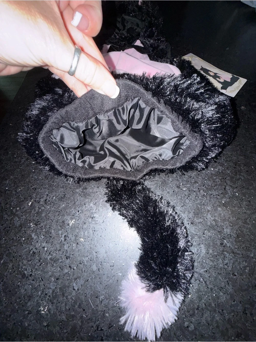 PRINCESS PARADISE Infant FUZZY Plush Black & Pink Kitty Cat Costume 6-12 Months
